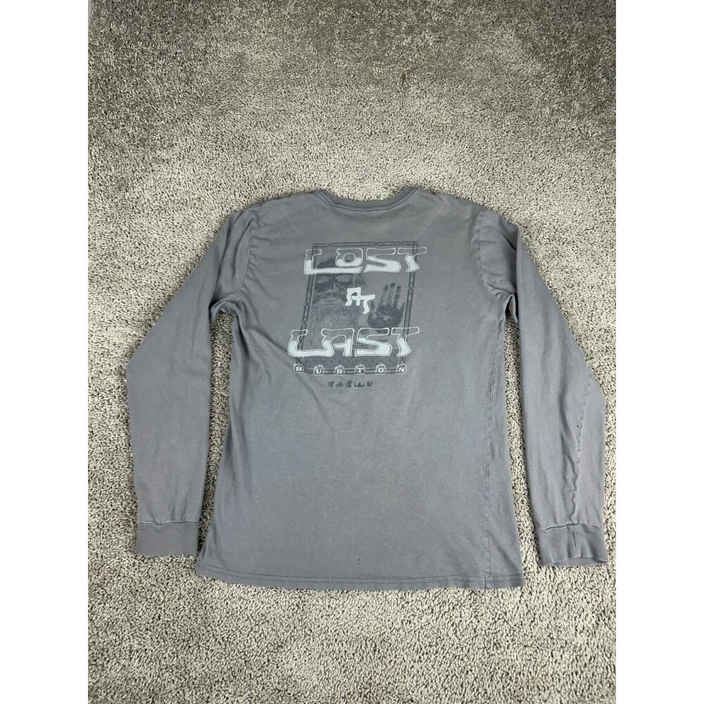 Burton Shirt Mens Small Gray Lost At Last Long Sleeve Snowboarding Casual READ